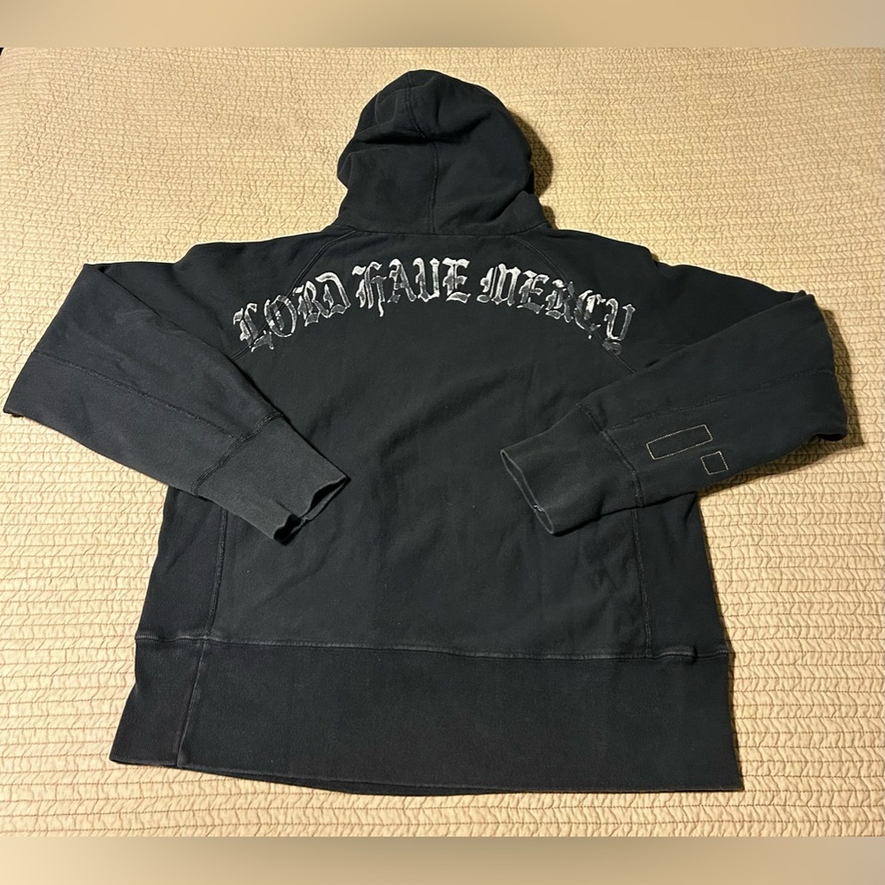 Rare Y2K ROGAN NYC Vintage LORD HAVE MERCY Black Hoodie Large